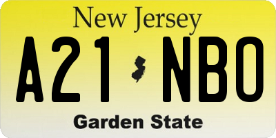 NJ license plate A21NBO