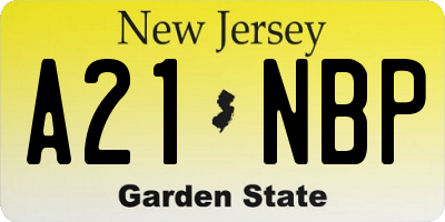 NJ license plate A21NBP