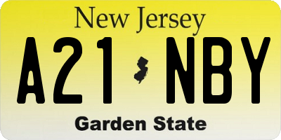 NJ license plate A21NBY