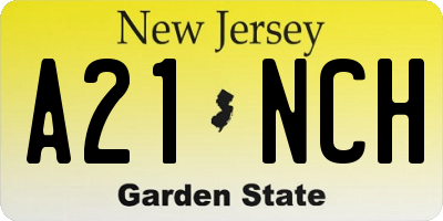 NJ license plate A21NCH