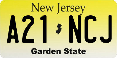 NJ license plate A21NCJ