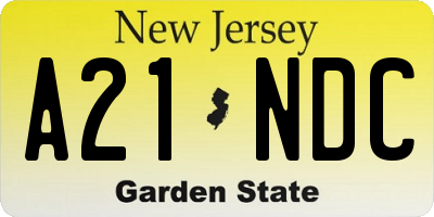 NJ license plate A21NDC