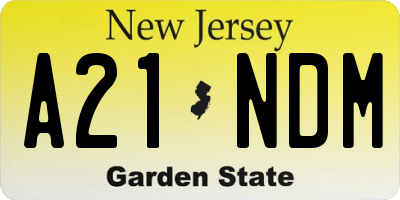 NJ license plate A21NDM