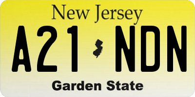 NJ license plate A21NDN