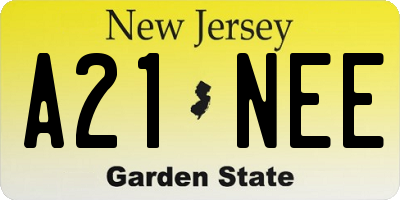 NJ license plate A21NEE