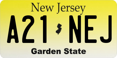 NJ license plate A21NEJ