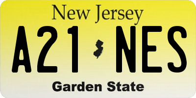 NJ license plate A21NES