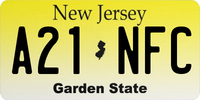 NJ license plate A21NFC