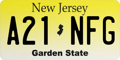 NJ license plate A21NFG