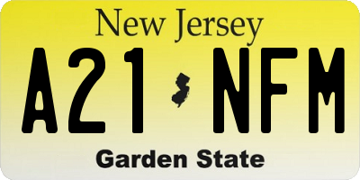 NJ license plate A21NFM