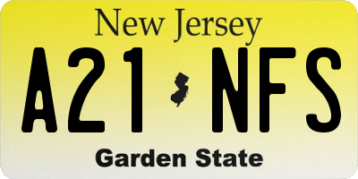 NJ license plate A21NFS