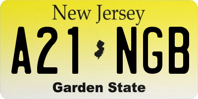 NJ license plate A21NGB