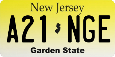 NJ license plate A21NGE