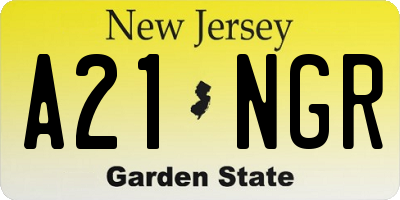 NJ license plate A21NGR