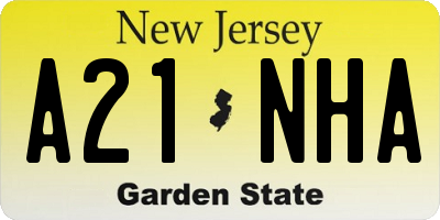 NJ license plate A21NHA