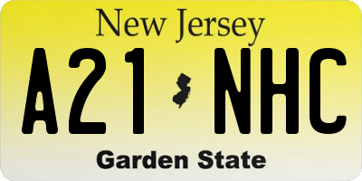 NJ license plate A21NHC