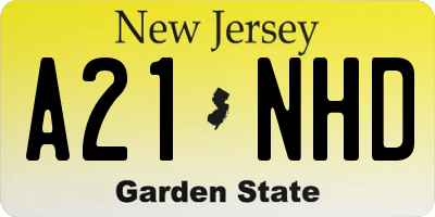 NJ license plate A21NHD