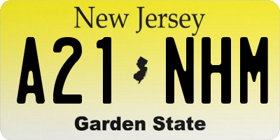NJ license plate A21NHM