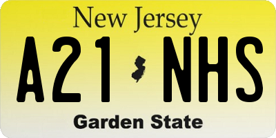 NJ license plate A21NHS