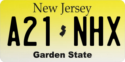 NJ license plate A21NHX