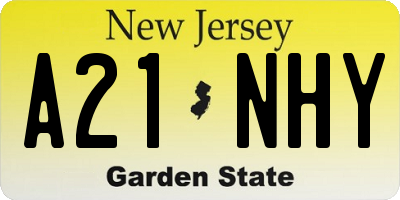 NJ license plate A21NHY