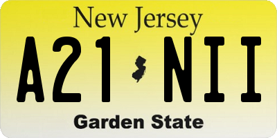 NJ license plate A21NII