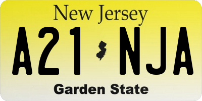NJ license plate A21NJA
