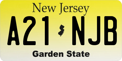 NJ license plate A21NJB