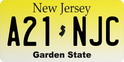 NJ license plate A21NJC
