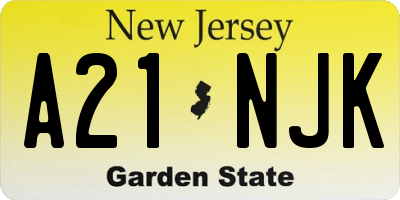NJ license plate A21NJK