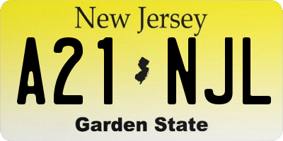 NJ license plate A21NJL