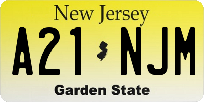 NJ license plate A21NJM
