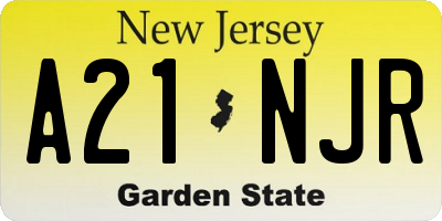 NJ license plate A21NJR