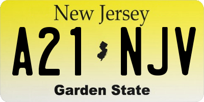 NJ license plate A21NJV