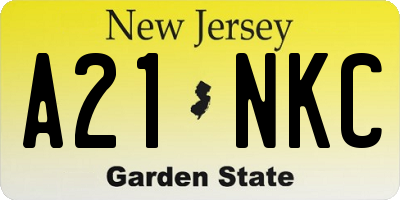 NJ license plate A21NKC