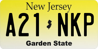 NJ license plate A21NKP