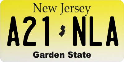 NJ license plate A21NLA