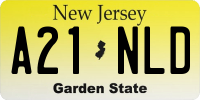 NJ license plate A21NLD