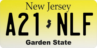 NJ license plate A21NLF