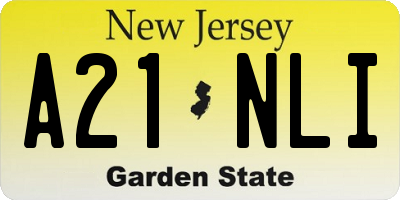 NJ license plate A21NLI