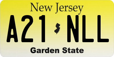 NJ license plate A21NLL