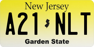 NJ license plate A21NLT