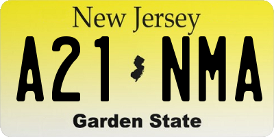 NJ license plate A21NMA