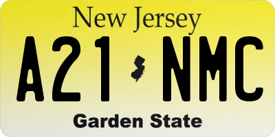 NJ license plate A21NMC