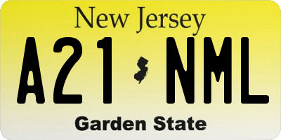 NJ license plate A21NML