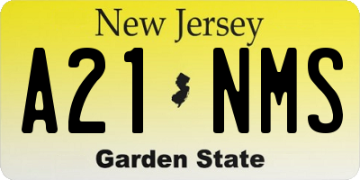 NJ license plate A21NMS