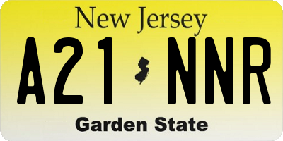 NJ license plate A21NNR