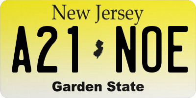 NJ license plate A21NOE