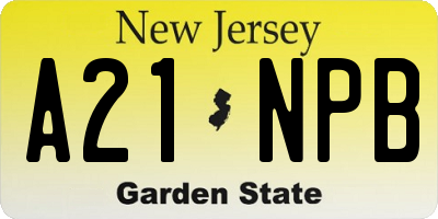 NJ license plate A21NPB