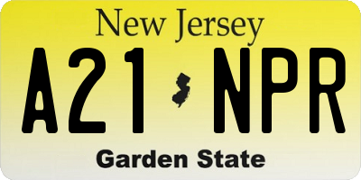 NJ license plate A21NPR